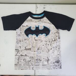 Batman Comic Print Tee with Black Sleeves